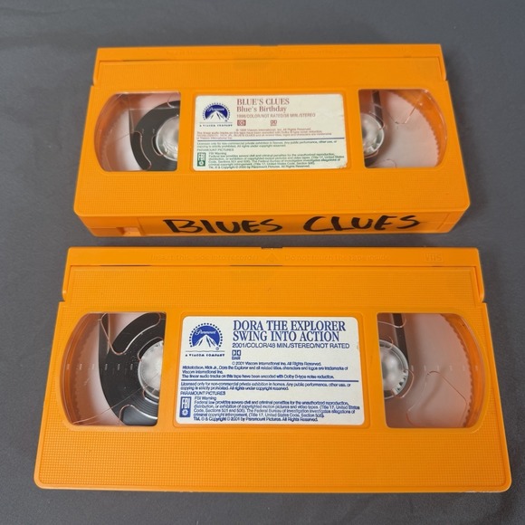 Other - Dora The Explorer and Blue's Clues Orange VHS Lot of 2 Nickelodeon NO CASES